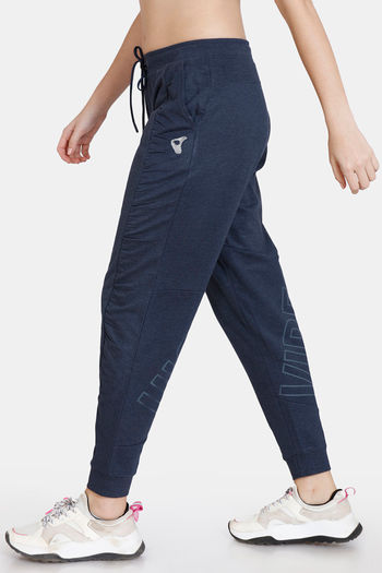 Buy Zelocity Relaxed Fit Mid Rise Joggers - India Ink